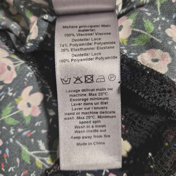 Zadig & Voltaire NWT Christy Anemone Floral Print Racerback Coquette Lace Tank L - Picture 11 of 12